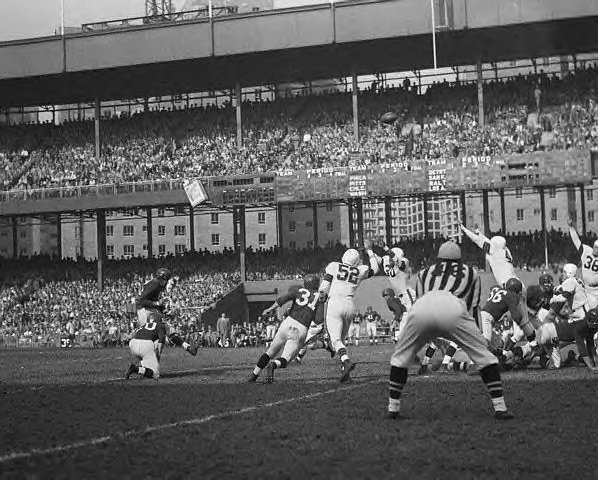 Football played at the Polo Grounds